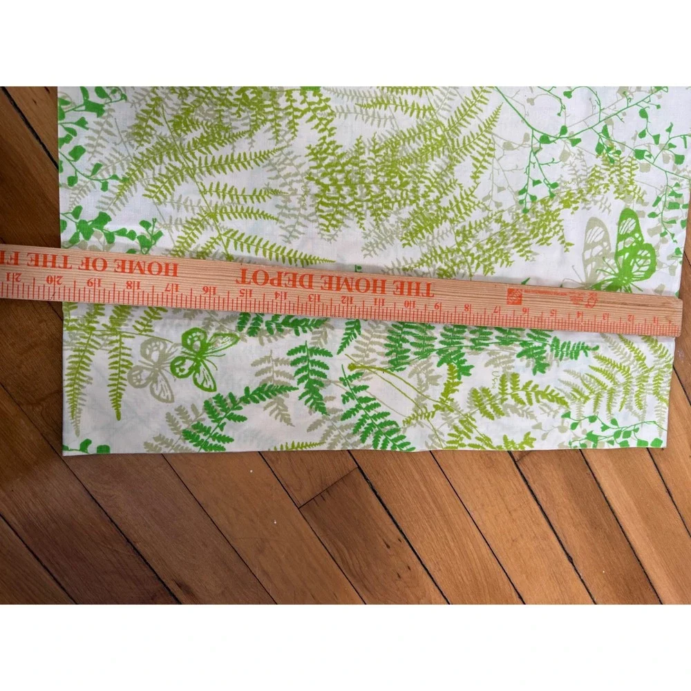 Vintage 70s green fern and butterfly pillowcase bundle Of‎ 3